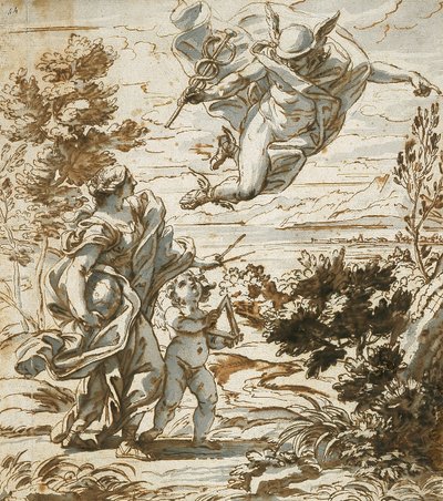 Mercury Leading Geography by Giovanni Battista Gaulli